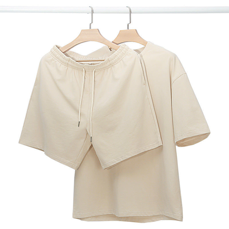 Women's Casual Cotton Short Sleeve T-Shirt and Shorts Loungewear Set