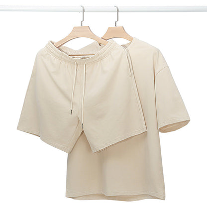 Women's Casual Cotton Short Sleeve T-Shirt and Shorts Loungewear Set