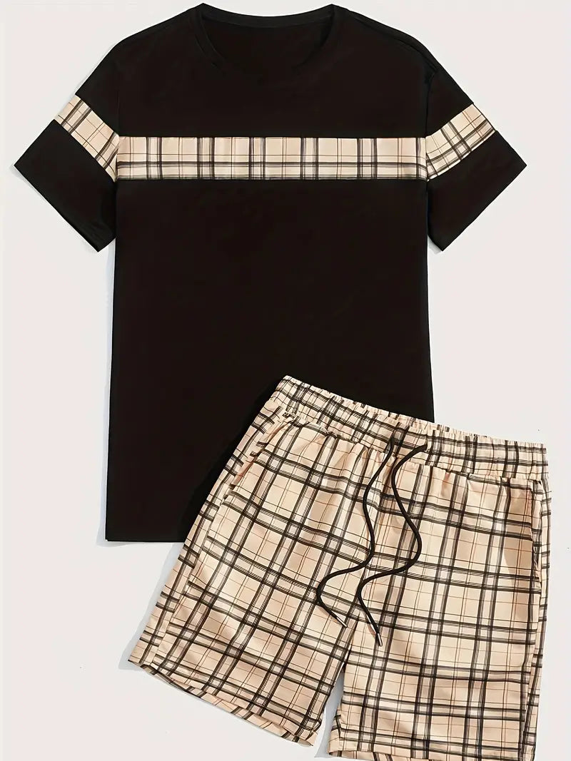 Casual Plaid Menswear Set for Men - OutfitLondon