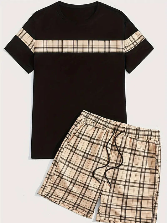 Casual Plaid Menswear Set for Men - OutfitLondon