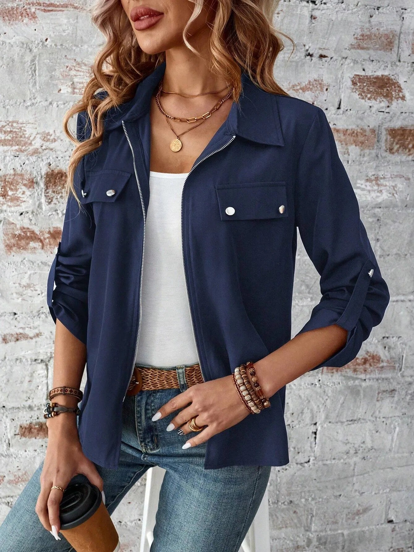 Waterproof Zipper Windbreaker Jacket