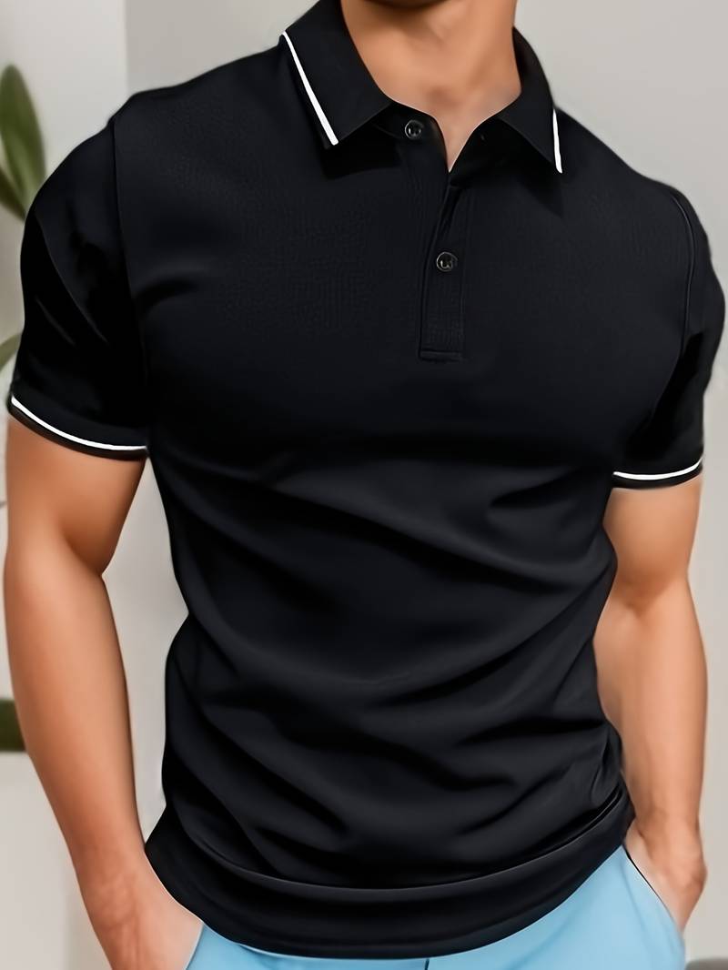Trendy Color Block Short Sleeve Dress Shirt