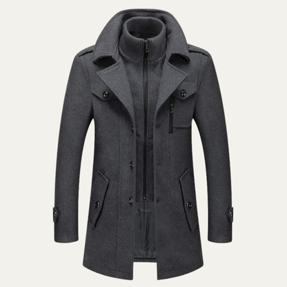 Stylish Men's Warm Wool Winter Overcoat - OutfitLondon