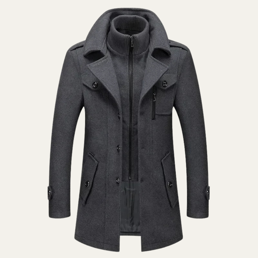 Stylish Men's Warm Wool Winter Overcoat - OutfitLondon