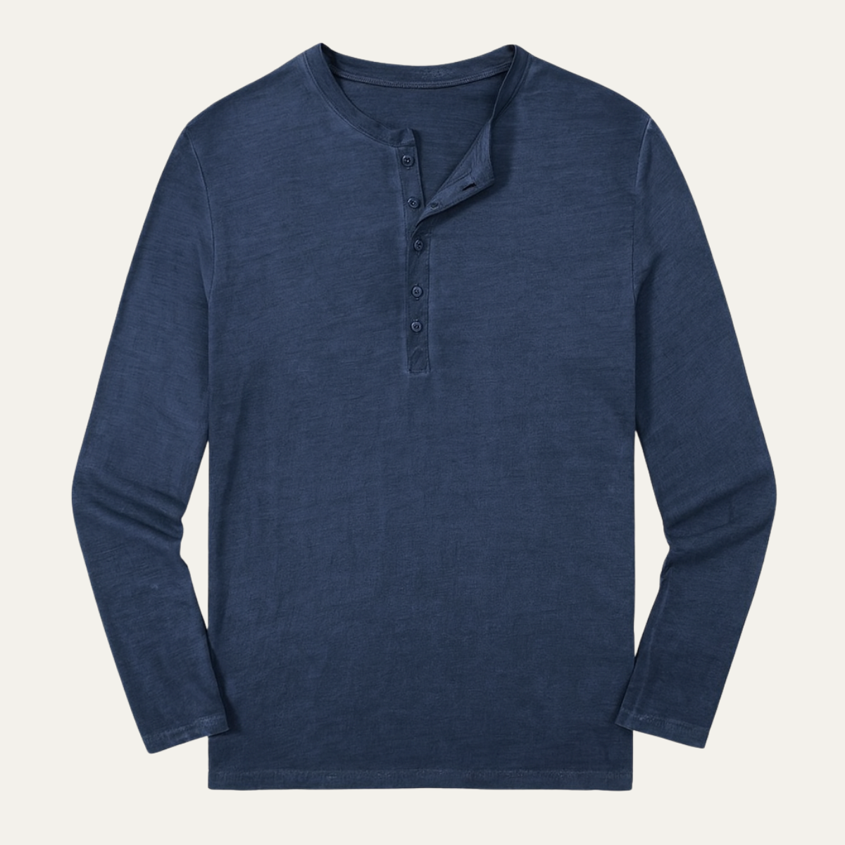 Classic Men's Long Sleeve Henley Shirt - Comfortable Cotton Tee - OutfitLondon