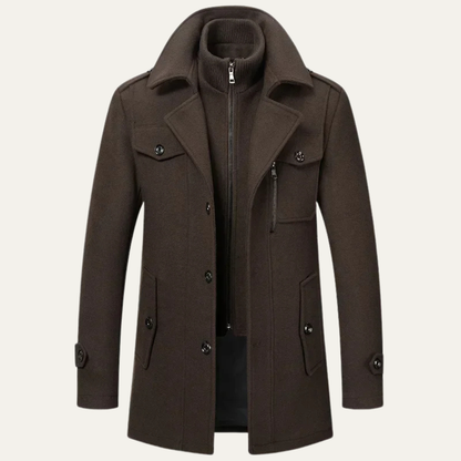 Stylish Men's Warm Wool Winter Overcoat