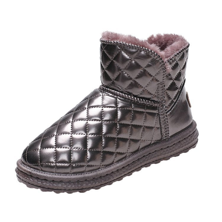 Warm Fur Lined Winter Booties Furry Waterproof Snow Ankle Boots