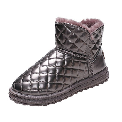 Warm Fur Lined Winter Booties Furry Waterproof Snow Ankle Boots