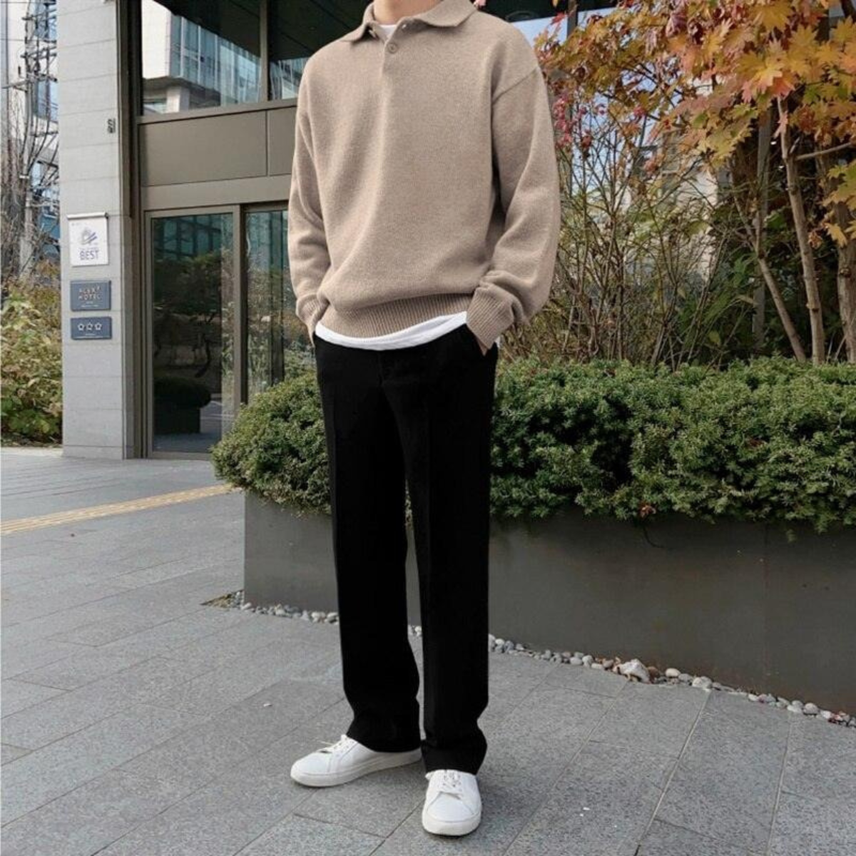 Classic Men's Wool Polo Neck Sweater