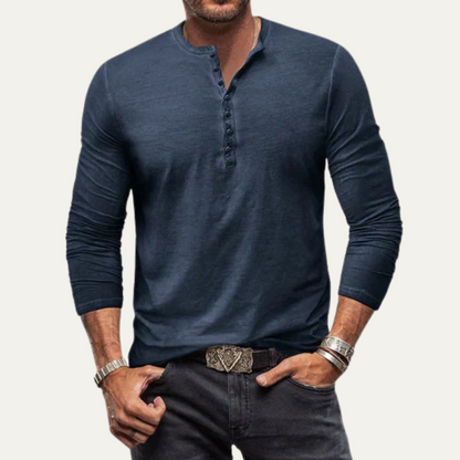 Classic Fit Mens Casual Henley Shirt