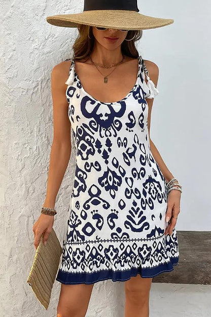 Vibrant Floral Short Sleeve Mini Dress - OutfitLondon