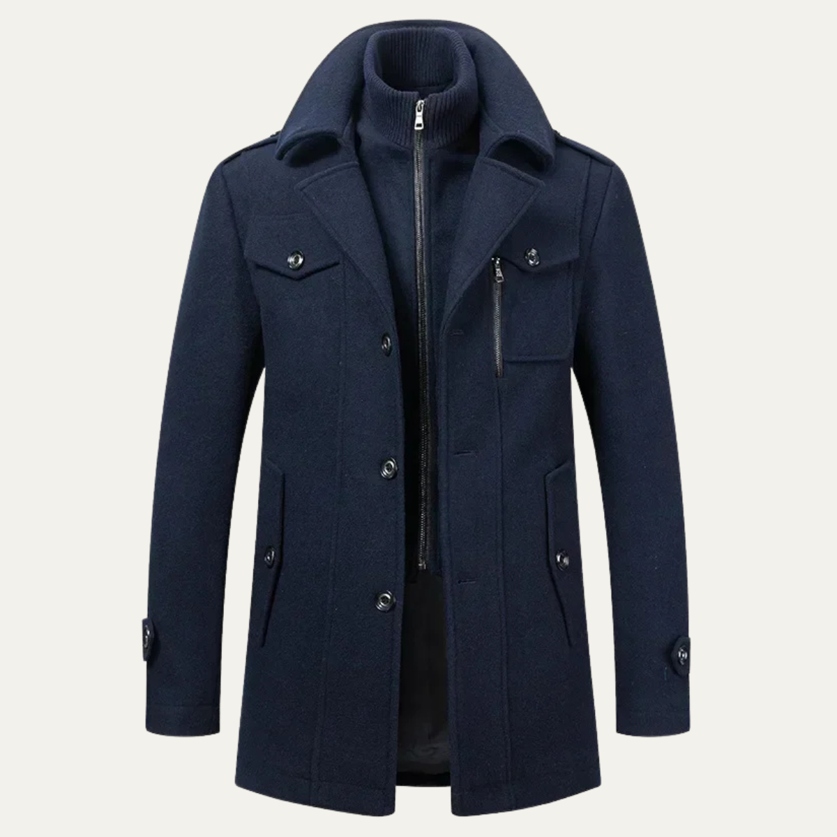 Stylish Men's Warm Wool Winter Overcoat