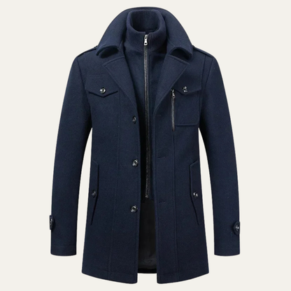 Stylish Men's Warm Wool Winter Overcoat