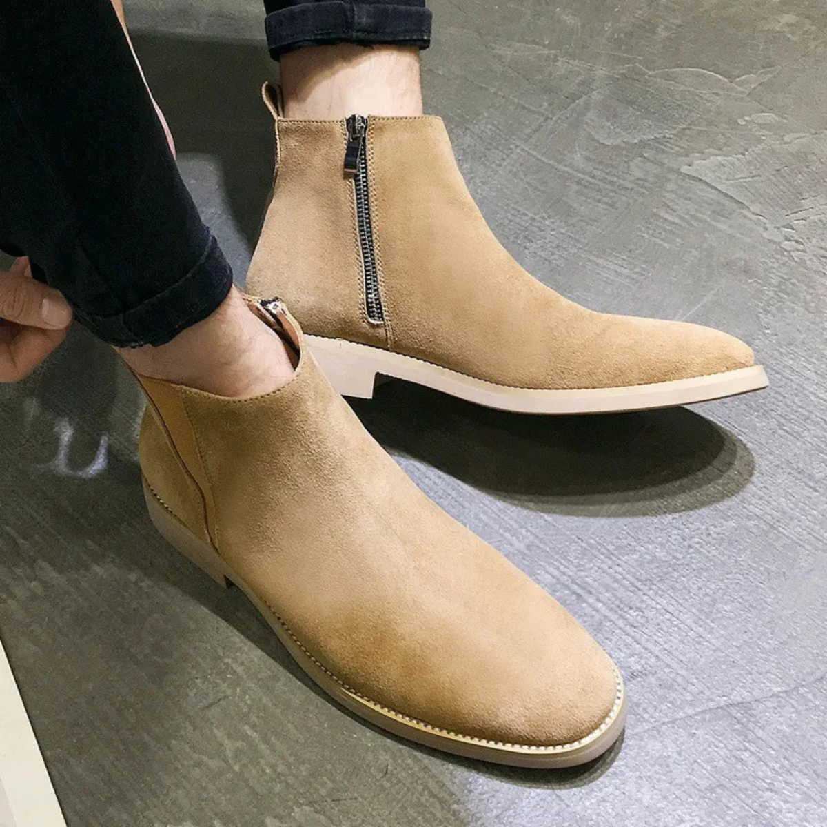 Luxury Mens Suede Chelsea Boot Shoes
