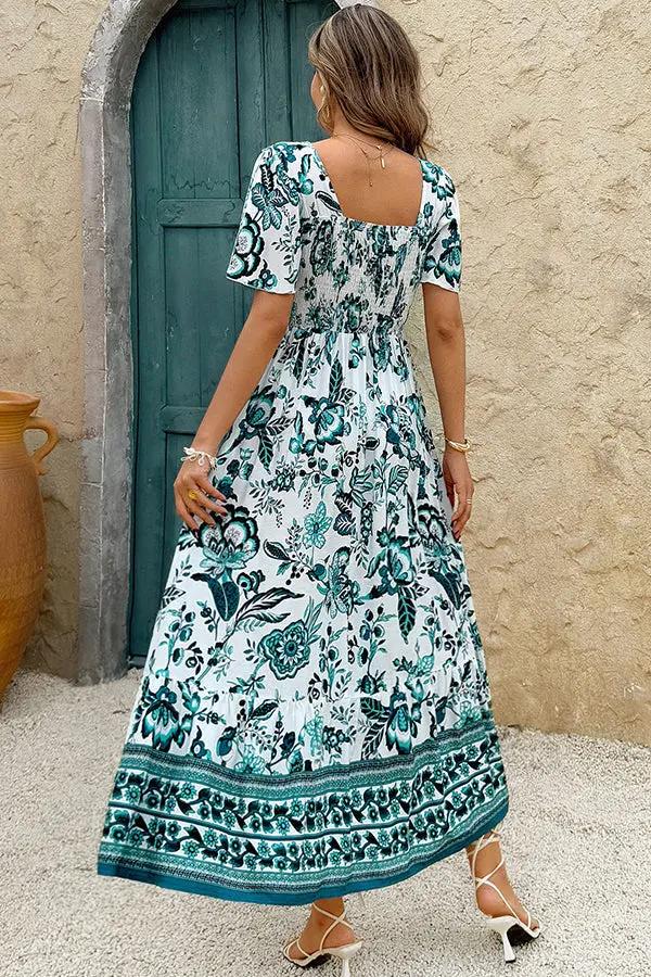 Vintage Floral Summer Short Dress