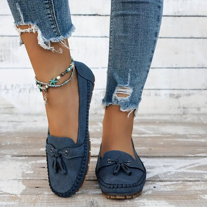 Vintage Loafers – Orthopedic Comfort, Bow Detail, Non-Slip Sole