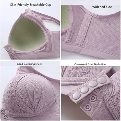Front Button Breathable Skin-Friendly Cotton Bra