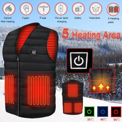 Heated Jacket Men Women Heating Coat Warm Winter Vest Electric USB Jacket Thermal