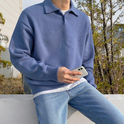 Classic Men's Wool Polo Neck Sweater