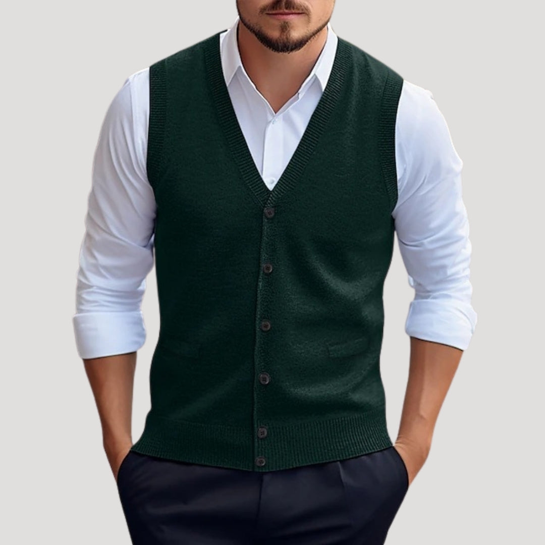 Classic Fit Crew Neck Vest