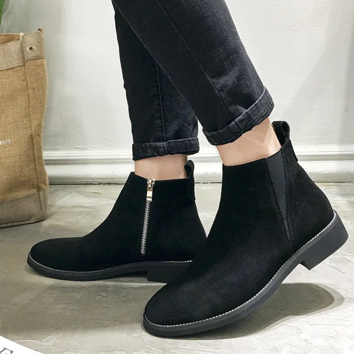 Luxury Mens Suede Chelsea Boot Shoes