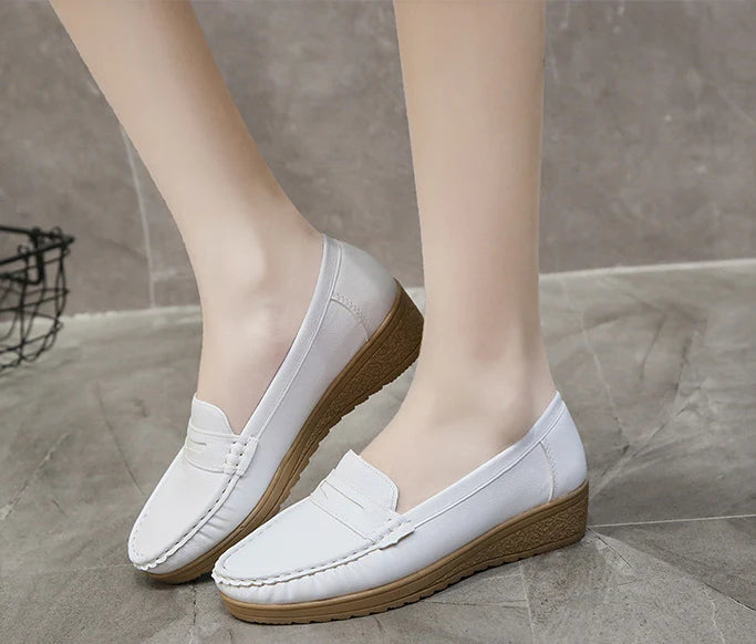 Soft Leather Easy Slip-On Loafers for Women