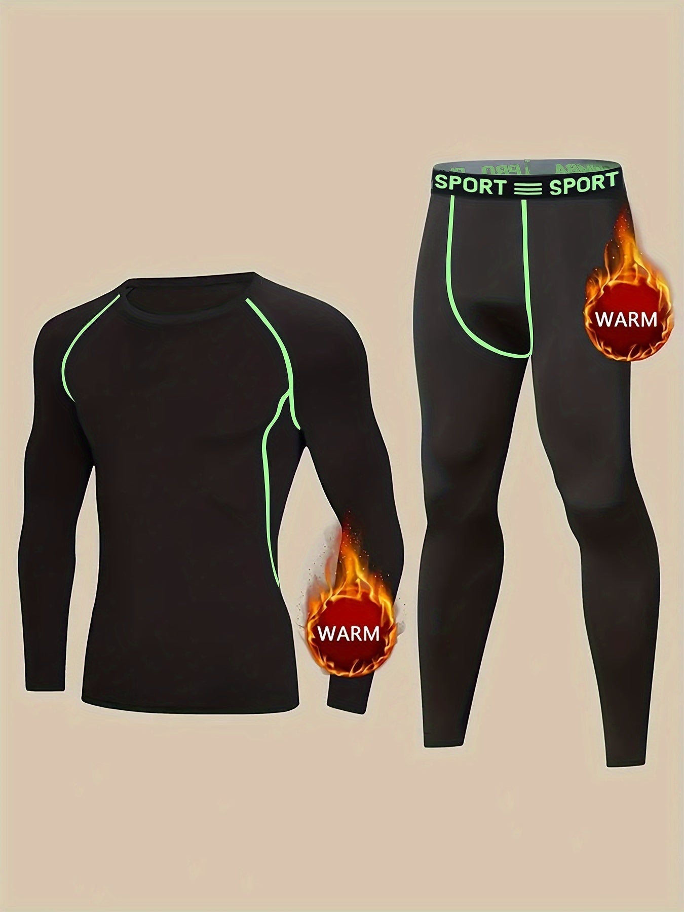 Warm Fleece Base Layer Set for Men - OutfitLondon