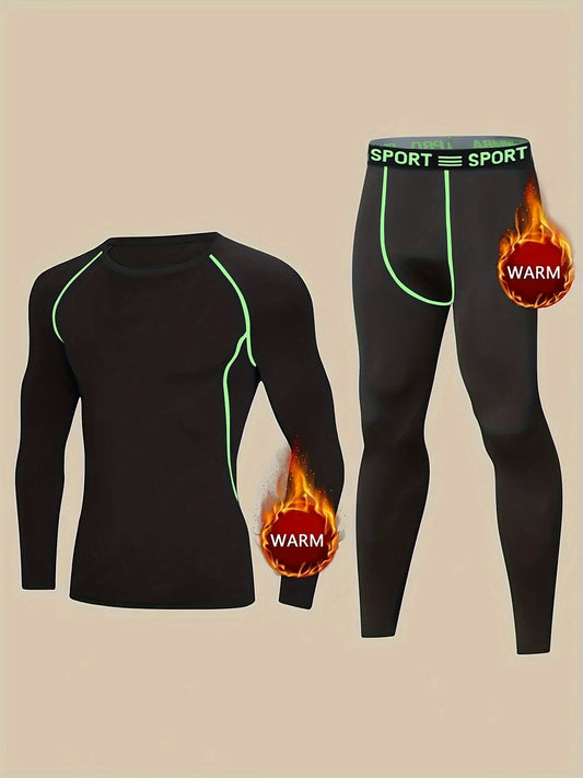 Warm Fleece Base Layer Set for Men - OutfitLondon