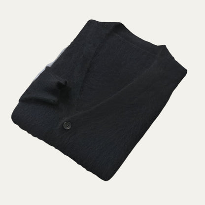 Soft Men's Button Front Crew Neck Sweater Cardigan
