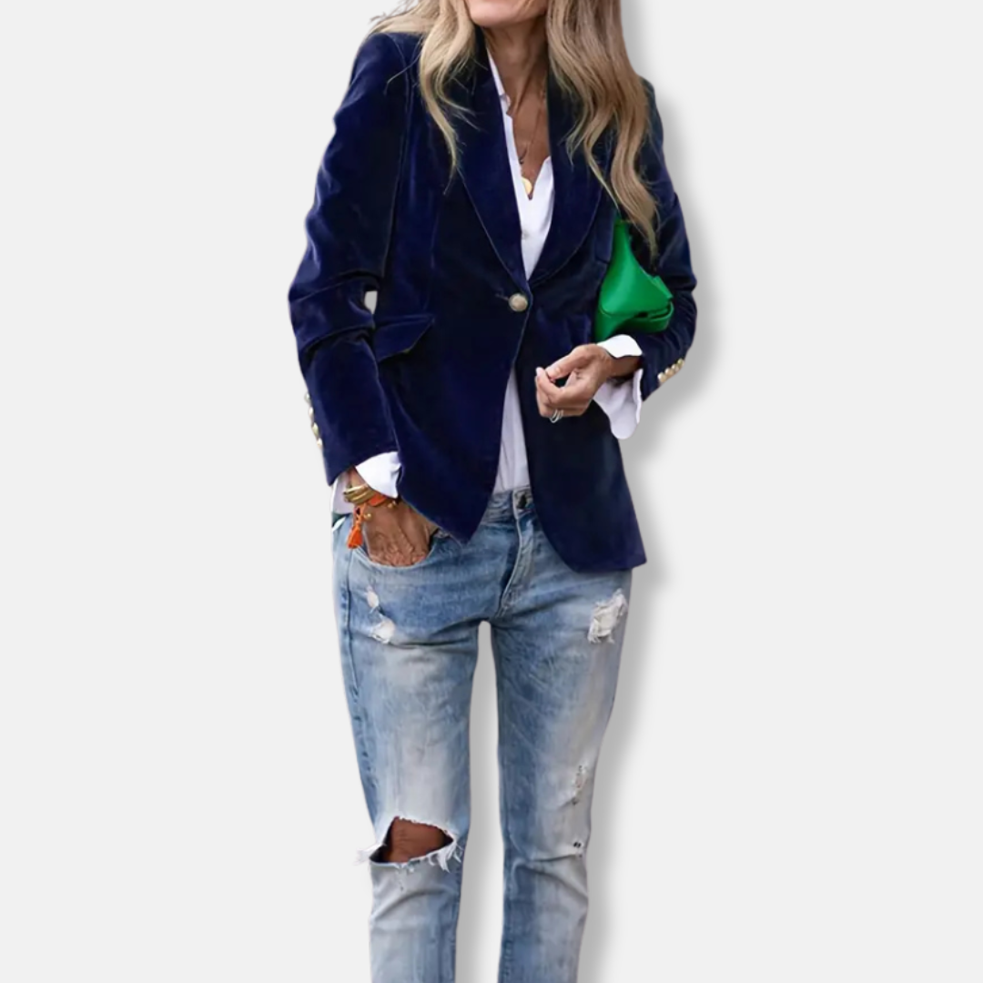 Classic Fit Blazer with Gold Buttons