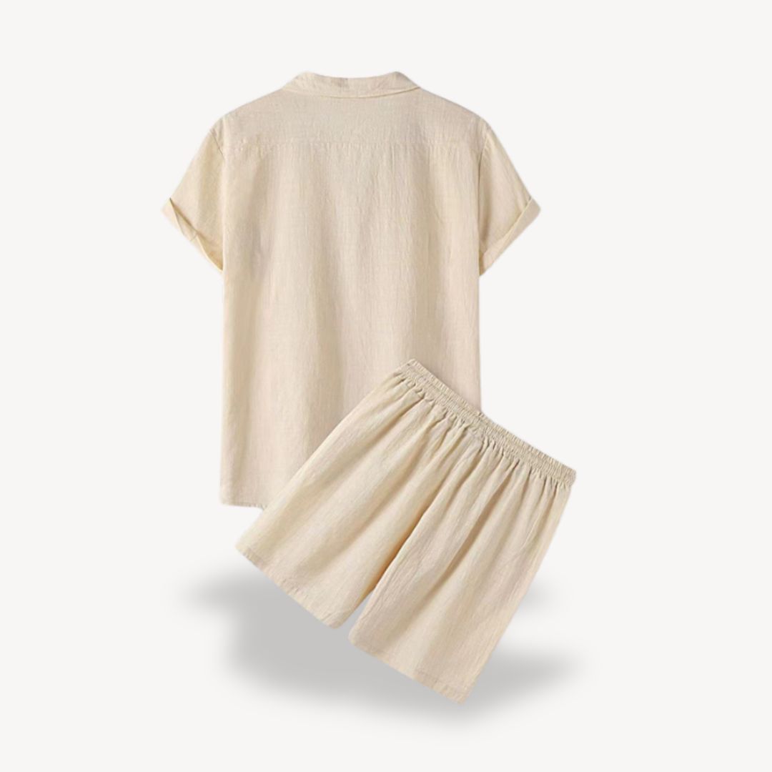 Relaxed Fit Summer Linen Shirt Pants Set