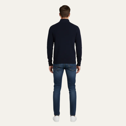 Thick Warm Crew Neck Quarter Zip Sweater