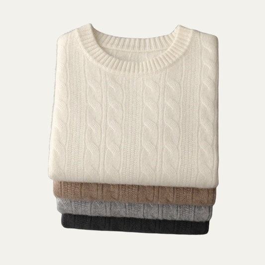 Warm Traditional Knit Crew Neck Sweater - OutfitLondon