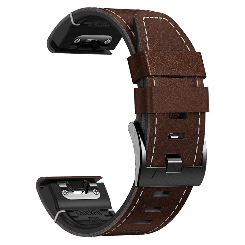 Sturdy Genuine Leather Band for Garmin Watches