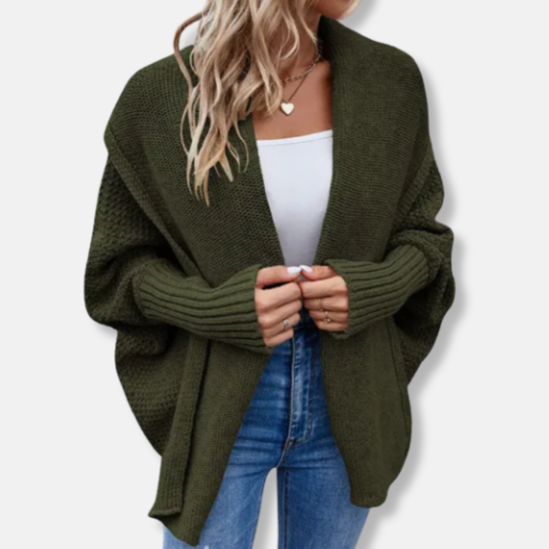 Cozy Large Knit Cardigan with Thick Cuffs