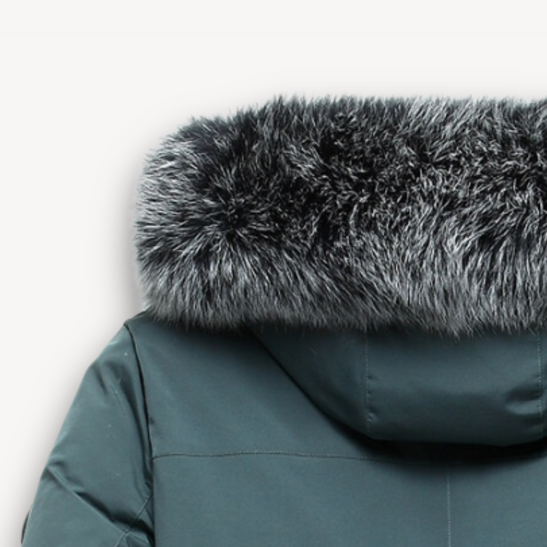Waterproof Men's Jacket with Faux Fur Hooded Coat