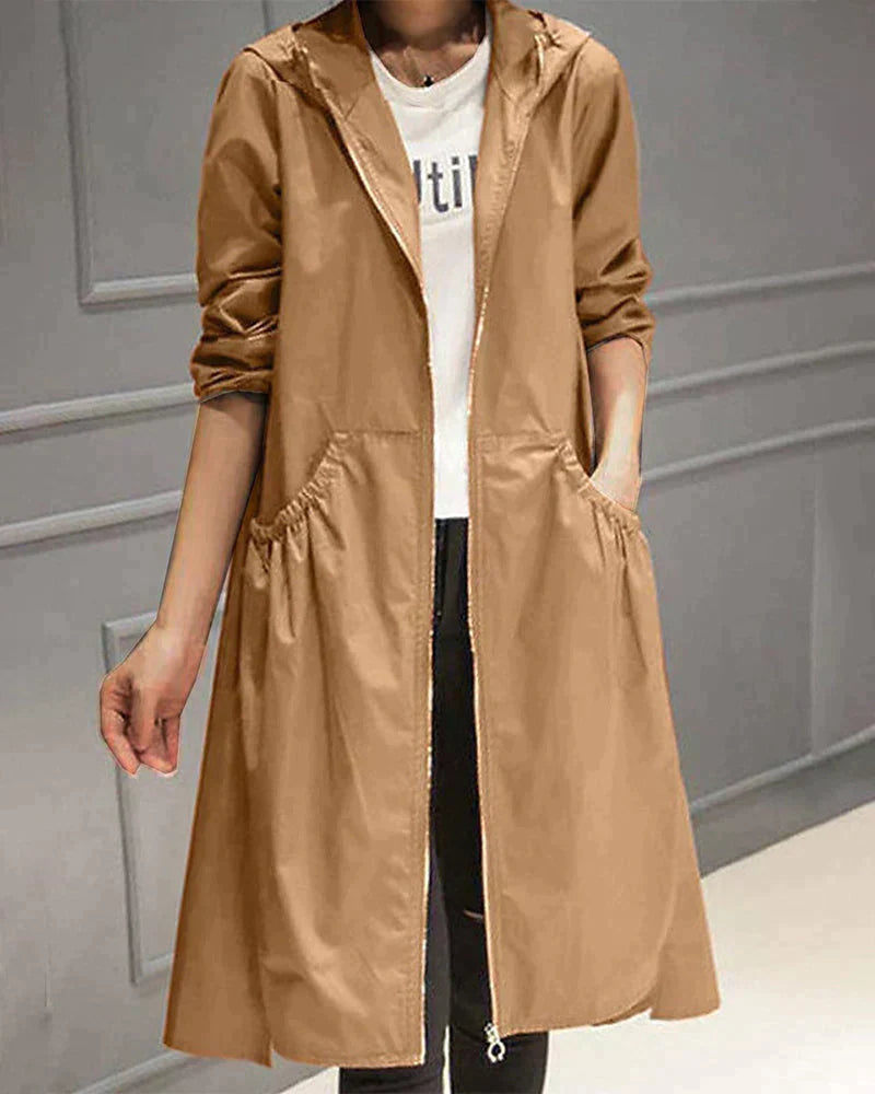 Fitted Ladies Hooded Jacket Coat