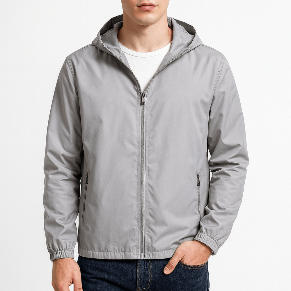 Men's Water Resistant Full Zip Hooded Jacket