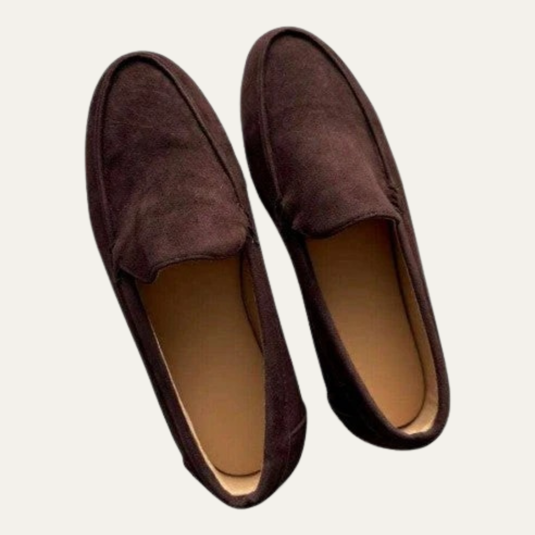 Simple Leather Slip On Shoes - OutfitLondon