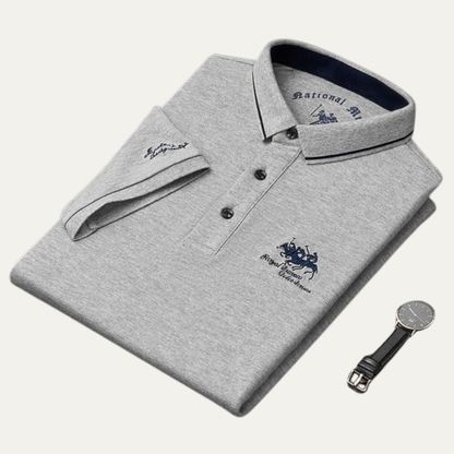Sporty Polo Shirt for Men with Colorful Detailing