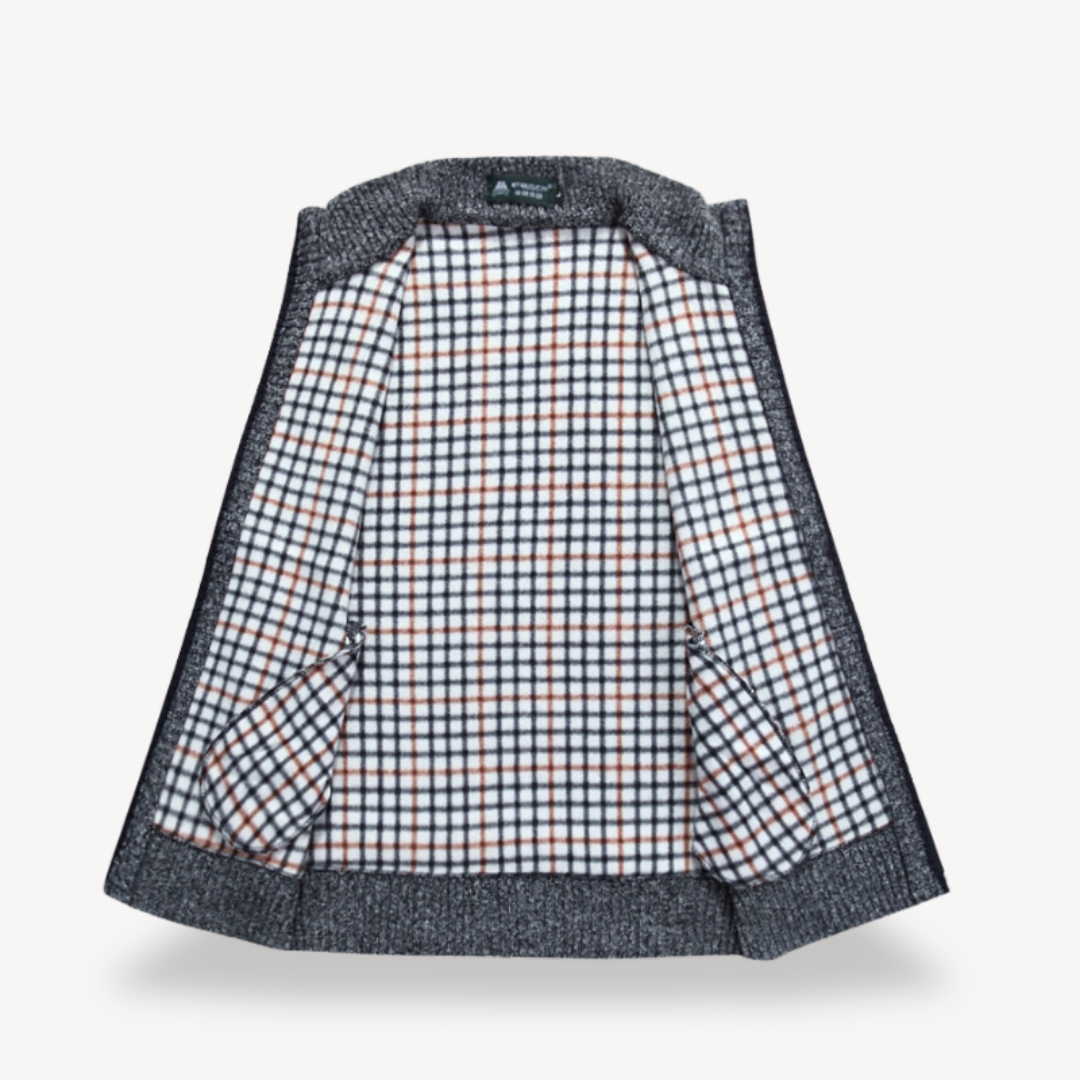 Warm Plaid Lined Men's Vest