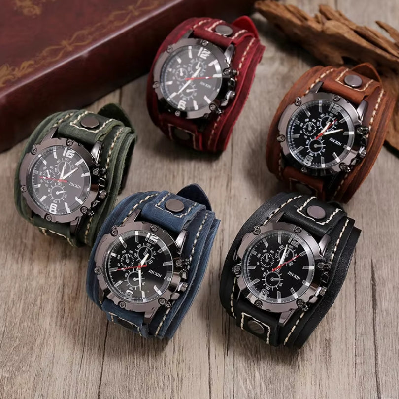 Classic Leather Mens Watch | Brown Handmade Strap