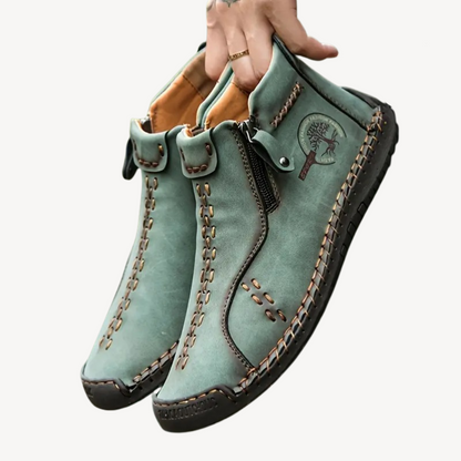 Comfortable Mens Leather Zip Boots