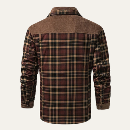 Warm Plaid Fleece Lined Men's Flannel Jacket