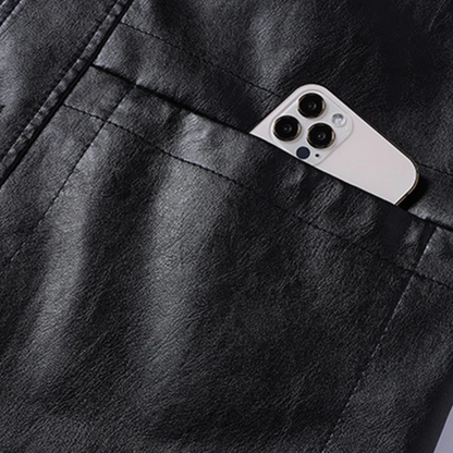 Classic Mens Leather Bomber Winter Coat