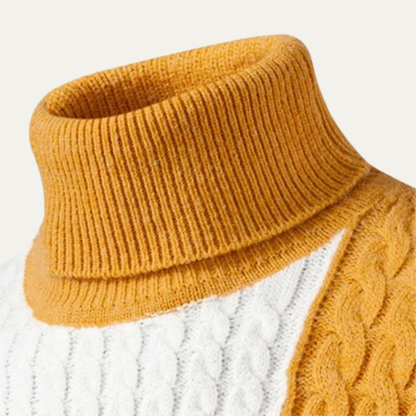 Colourful Men's Multi Knit Turtleneck Sweater