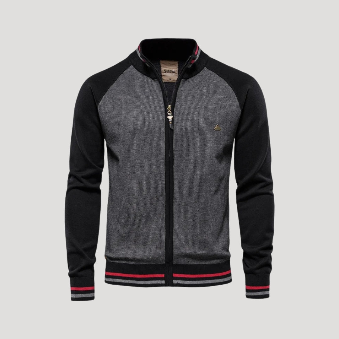 Timeless Two Tone Zipper Sweater Coat