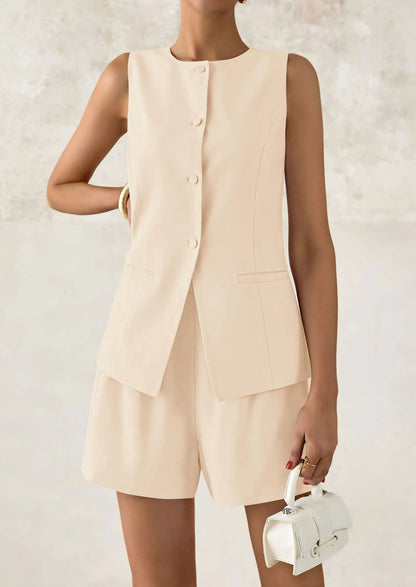Relaxed Fit Office Two Piece Shorts Suits