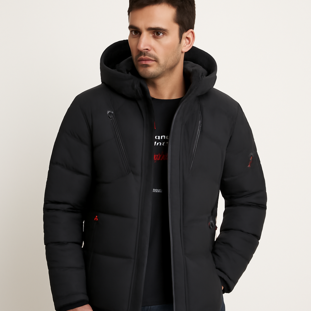 Warm Waterproof Quilted Hooded Puffer Coat - OutfitLondon