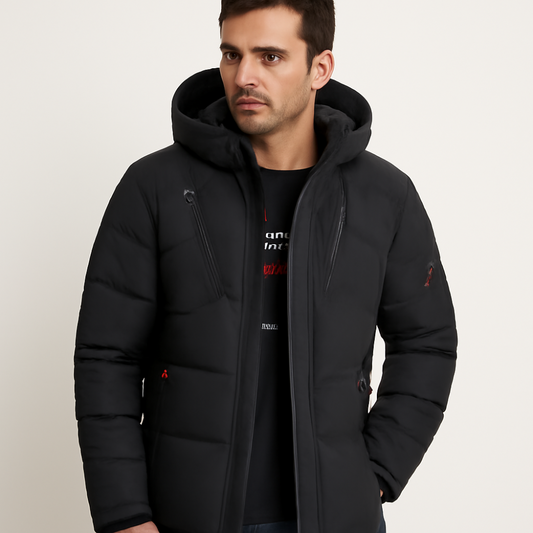 Warm Waterproof Quilted Hooded Puffer Coat - OutfitLondon
